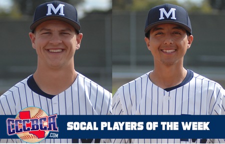 Bentley and Ceniceros earn CCCBCA Player of the Week Honors